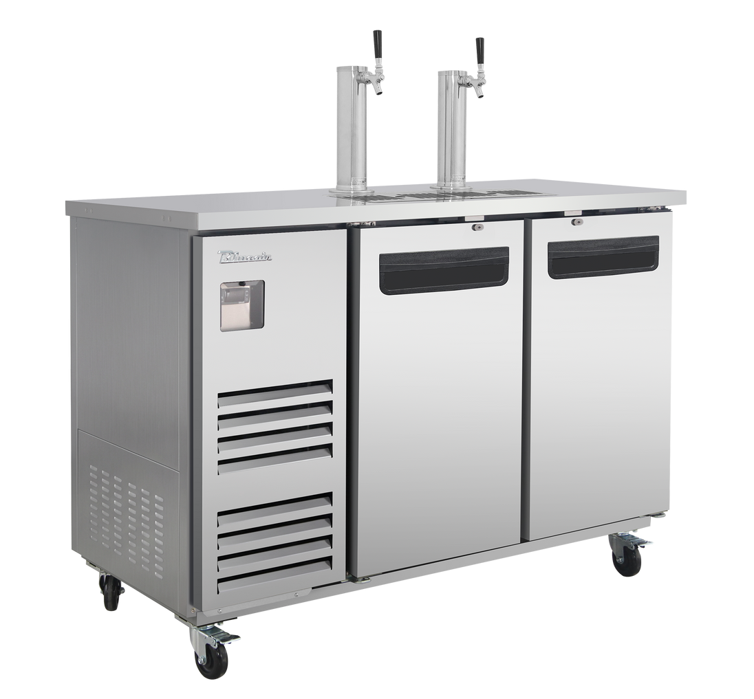Blue Air BLKC59-2S-HC 59 inch kegerator stainless steel
