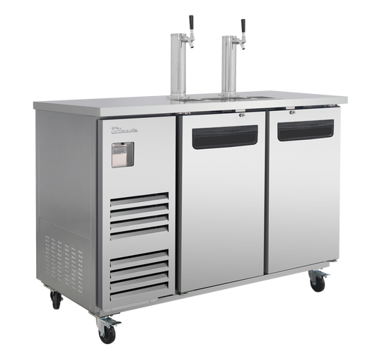 Blue Air BLKC59-2S-HC 59 inch kegerator stainless steel