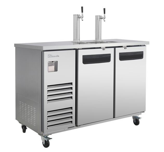 Blue Air BLKC59-2S-HC 59 inch kegerator stainless steel