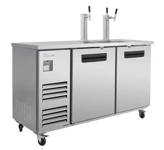 Blue Air BLKC69-3S-HC 69 inch kegerator stainless steel