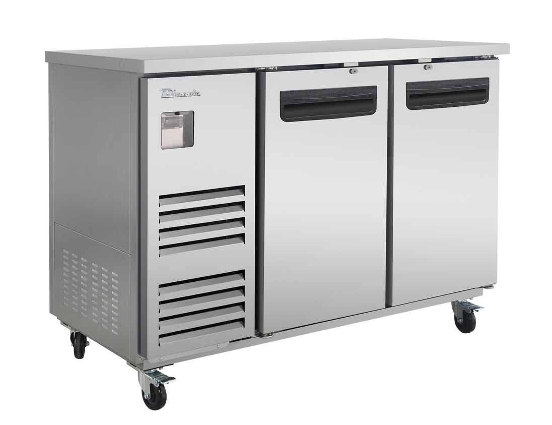 Blue Air BLBB59-2S-HC 59 inch back bar cooler stainless steel