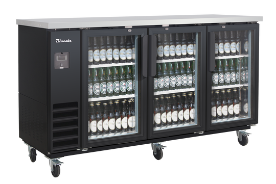 Blue Air BLNBB-72BG-HC 73 inch back bar cooler black