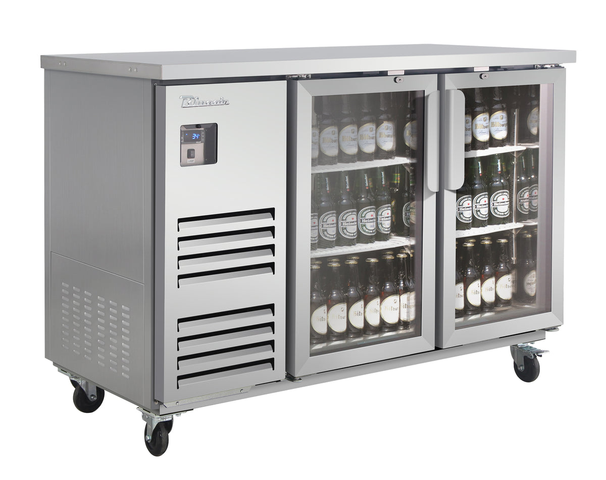 Blue Air BLBB59-2SG-HC 59 inch back bar cooler stainless steel