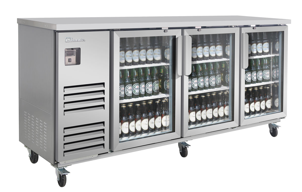 Blue Air BLBB90-4SG-HC 90 inch back bar cooler stainless steel