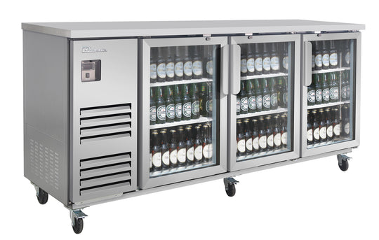 Blue Air BLBB90-4SG-HC 90 inch back bar cooler stainless steel
