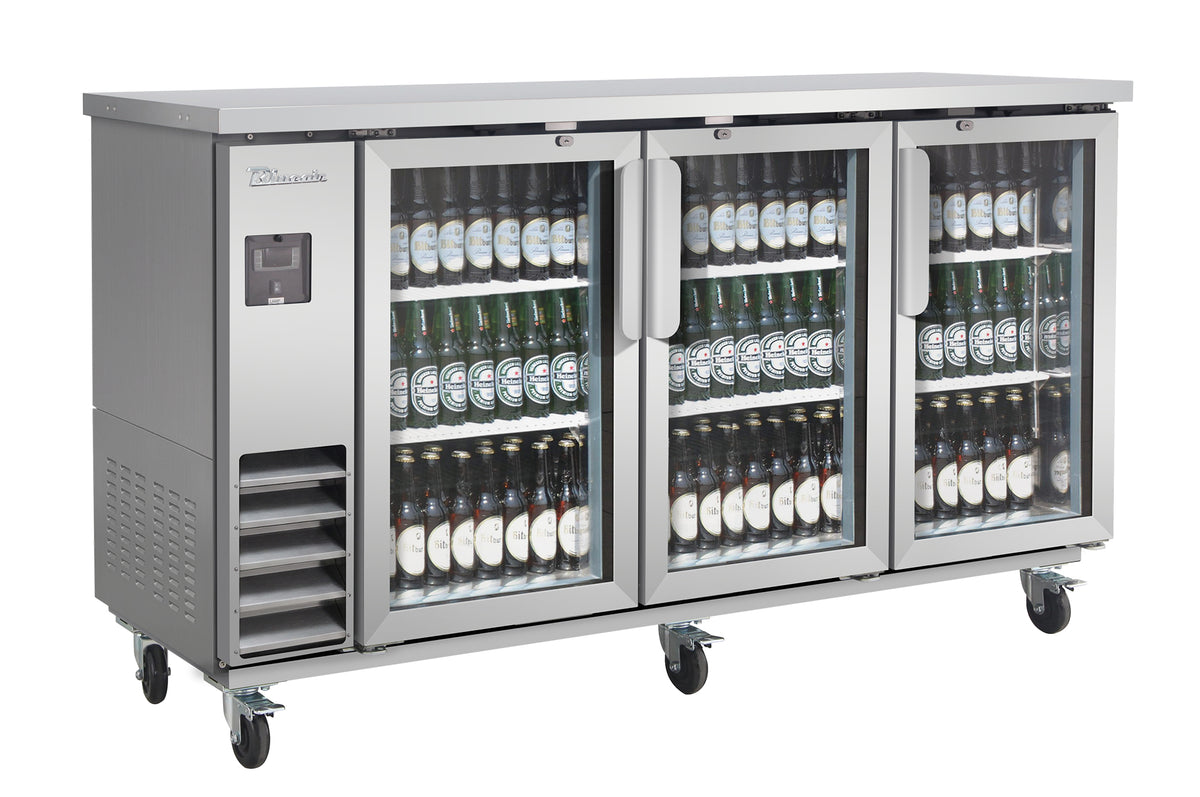Blue Air BLNBB-72SG-HC 73 inch back bar cooler stainless steel