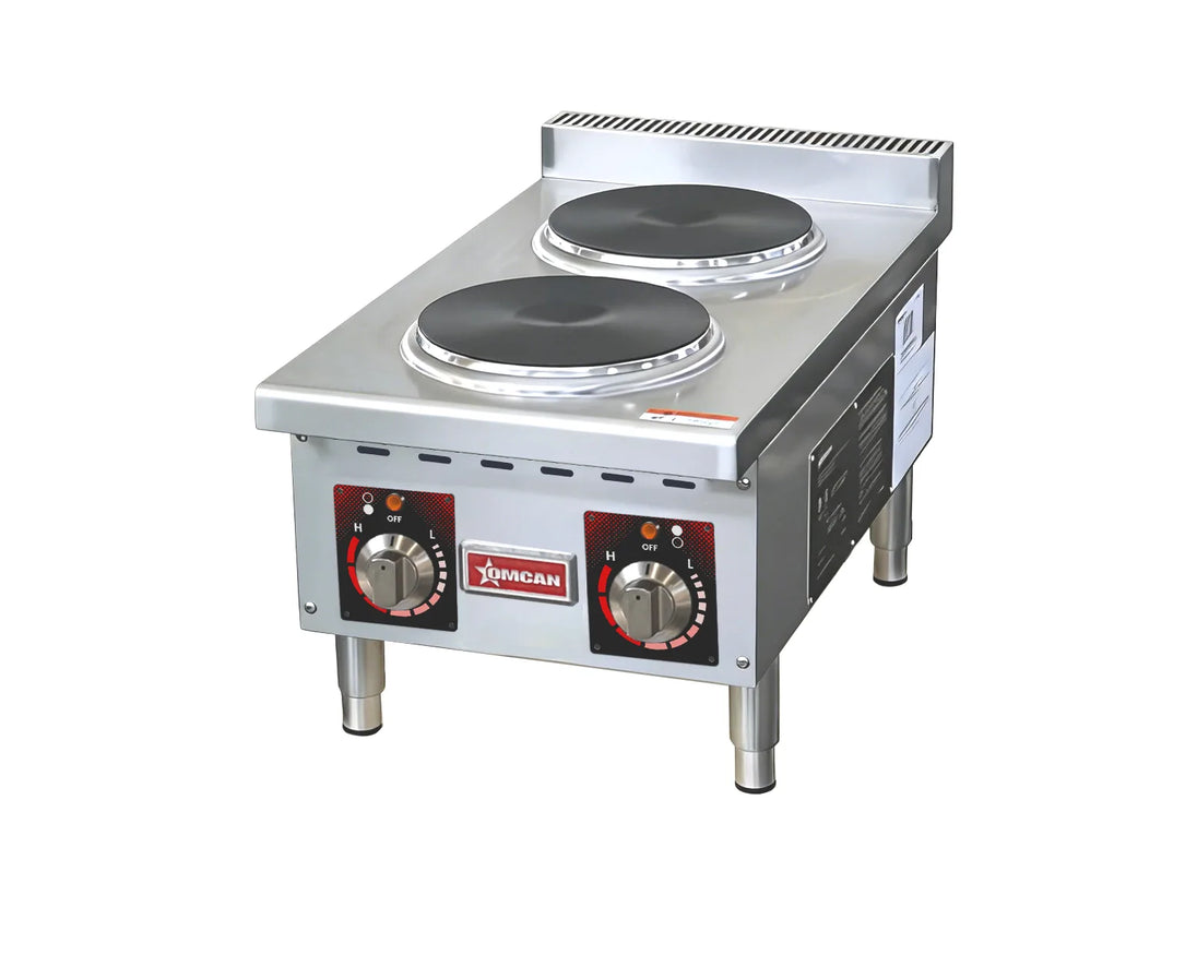 Omcan CE-CN-EHP15 208 countertop electric hot plate with two burners