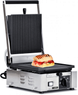 Omcan PG-IT-0483-R Trento single panini grill with ribbed 10 x 9 inch plates