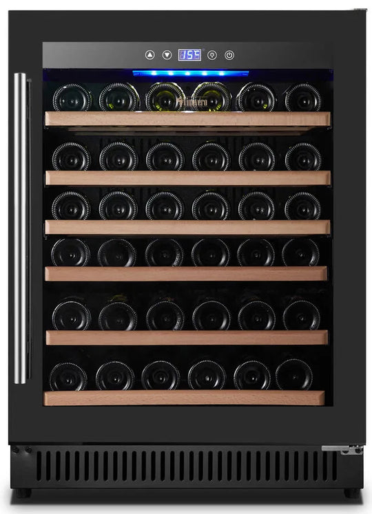Omcan WC-CN-0051-SB Vinovero 24 inch single zone wine cooler black full glass door