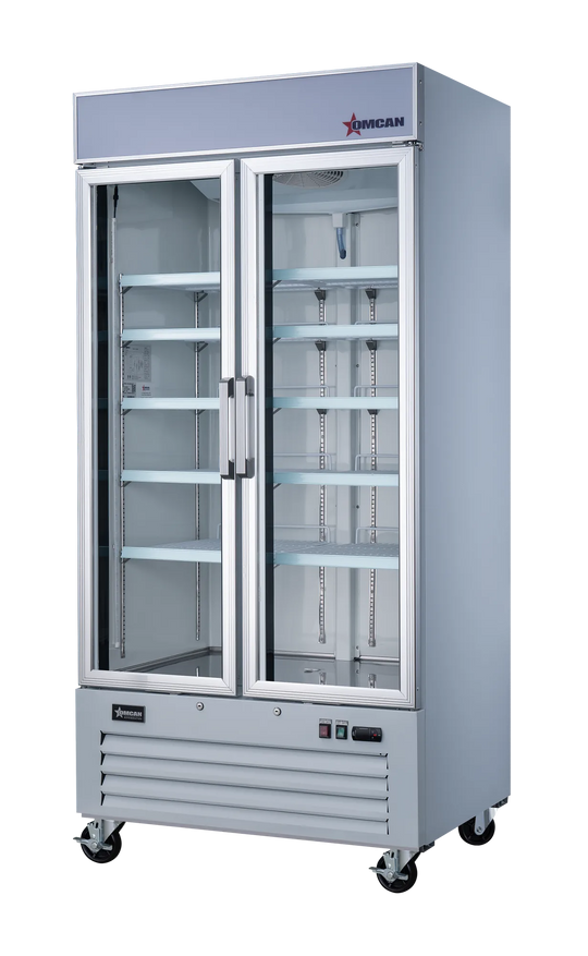 Omcan RE-CN-0039-HC-SW display refrigerator angled view