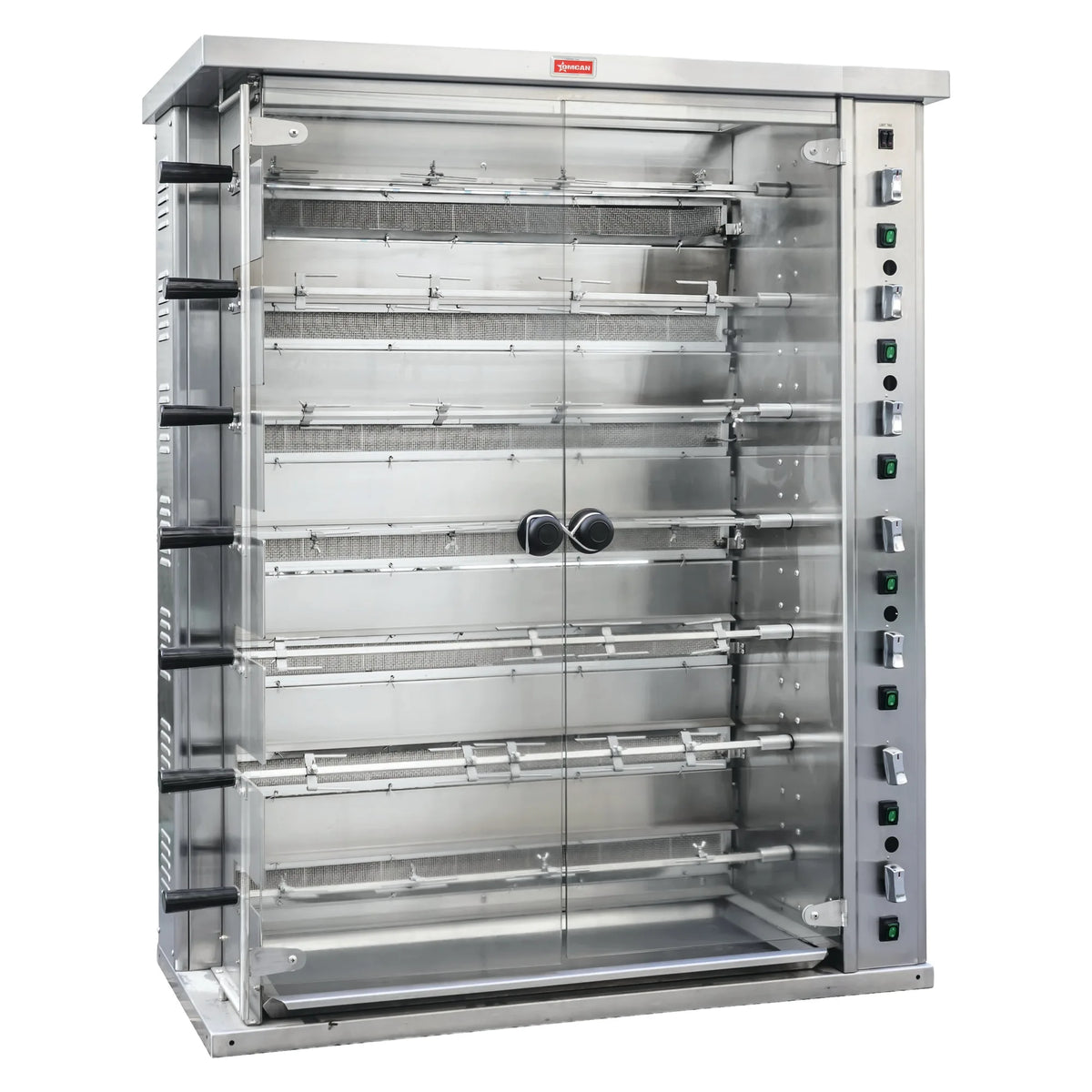 Omcan CE-CN-KJ-7 countertop natural gas rotisserie with seven spits