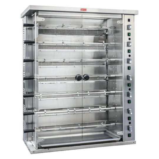 Omcan CE-CN-KJ-7 countertop natural gas rotisserie with seven spits