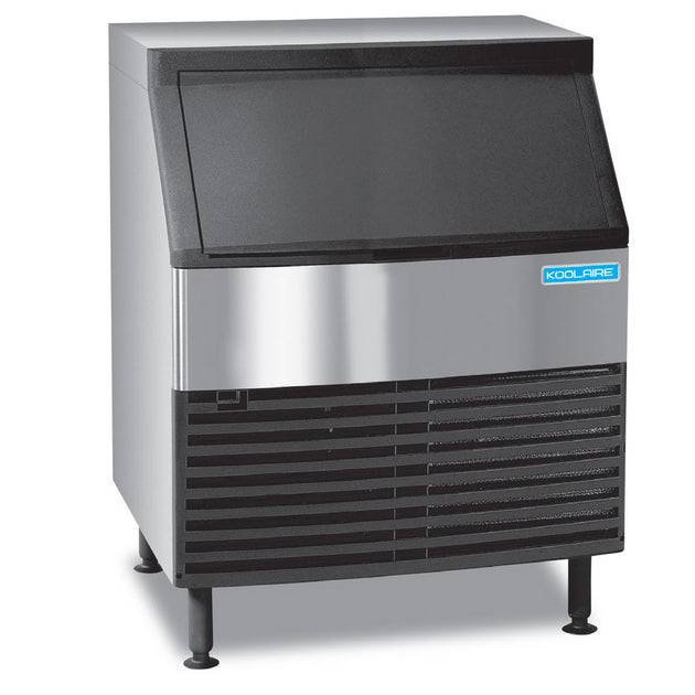 Koolaire KDF0250A Air-cooled Ice Maker with Bin Cube-style 256 Lb/Day — front three-quarter view showing the hideaway bin door and air-cooled condenser grille