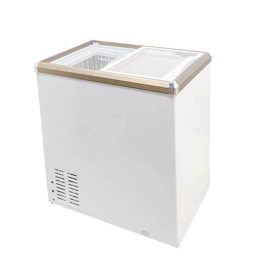 Omcan FR-CN-0150 29 inch ice cream display chest freezer with flat glass top