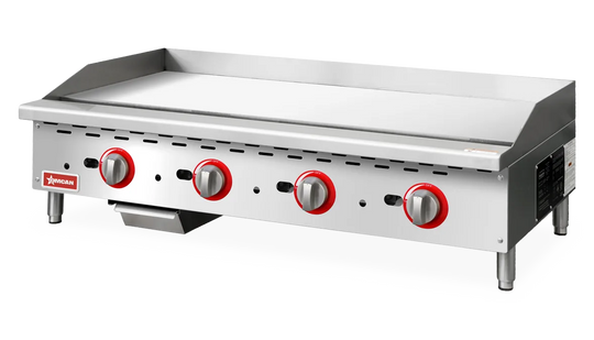 Omcan CE-CN-G48-TP 48 inch countertop gas griddle with thermostatic control