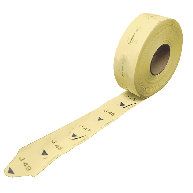 Omcan TIM80Y Turn-O-Matic T80 yellow ticket rolls, case of 30