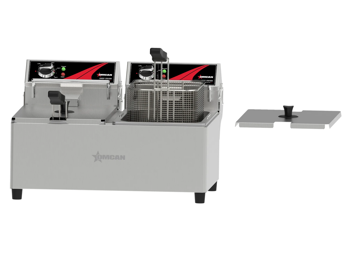 Omcan CE-CN-10414 Elite Series electric countertop double tank deep fryer