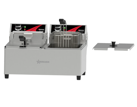 Omcan CE-CN-10414 Elite Series electric countertop double tank deep fryer