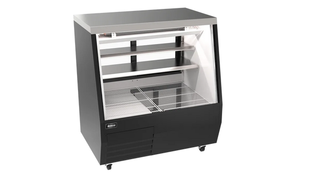 Omcan RS-CN-0050D-BK 50 inch black refrigerated double-duty deli case