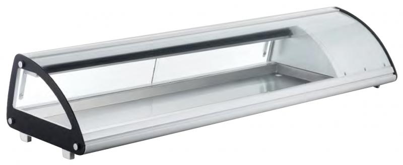 Omcan RS-CN-0103-SC 69 inch curved glass refrigerated sushi showcase in white