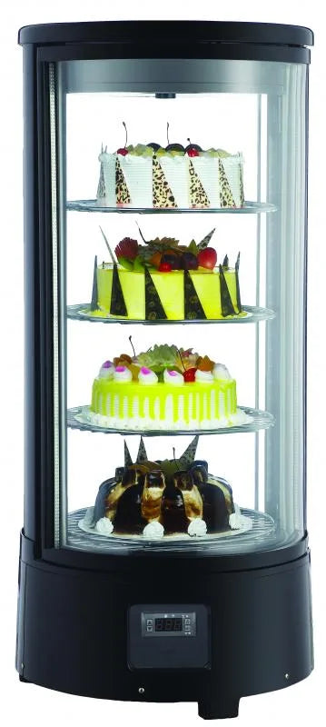Omcan RS-CN-0072-R 18 inch cylindrical countertop refrigerated showcase black