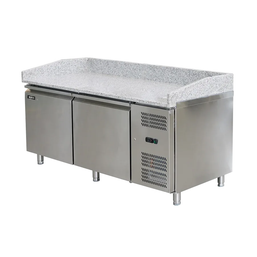 Omcan PT-CN-0580-2 granite top pizza prep table alternate view