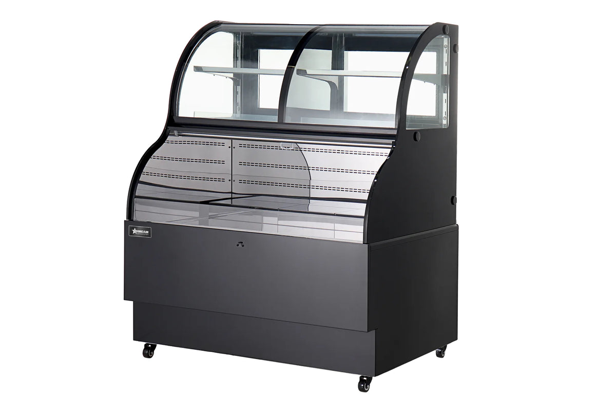 Omcan RS-CN-0468 48 inch black dual service open refrigerated floor display case