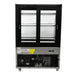 Omcan RS-CN-0271 curved glass showcase detail view