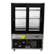 Omcan RS-CN-0271 curved glass showcase detail view