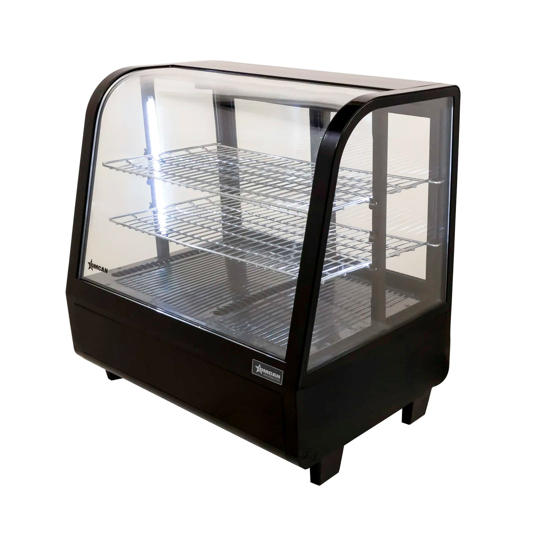 Omcan RS-CN-0100-E 27 inch black two shelf countertop refrigerated display