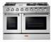 Omcan CE-CN-4808U 48 inch 6 burner residential gas range with two ovens