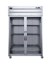 Omcan RE-CN-0054G-TM glass door reach-in refrigerator angled view