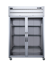 Omcan RE-CN-0054G-TM glass door reach-in refrigerator angled view