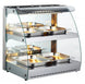 Omcan FW-CN-0100-C 25 inch countertop heated display case with two shelves and curved glass