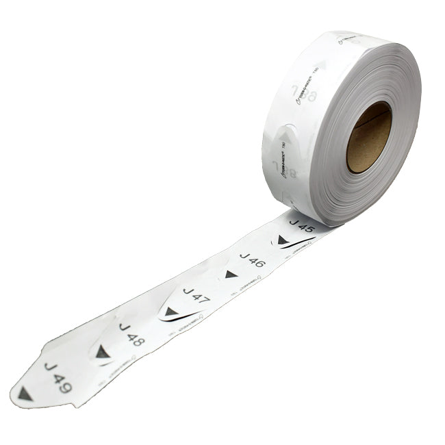 Omcan 10166 Turn-O-Matic T80 white ticket rolls, case of 30
