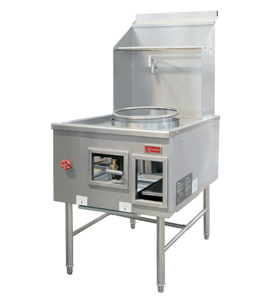 Omcan CE-CN-W1L0-NG single chamber natural gas wok range with 13 inch ring