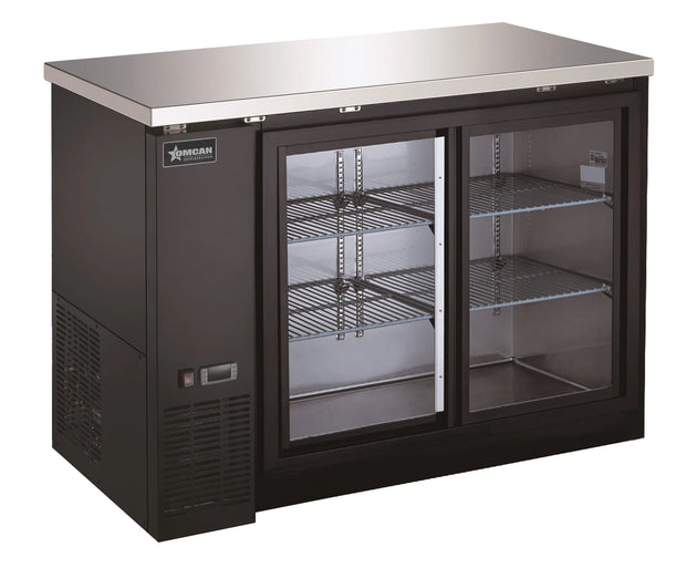 Omcan BB-CN-0012-GY 48 inch two sliding glass door back bar cooler