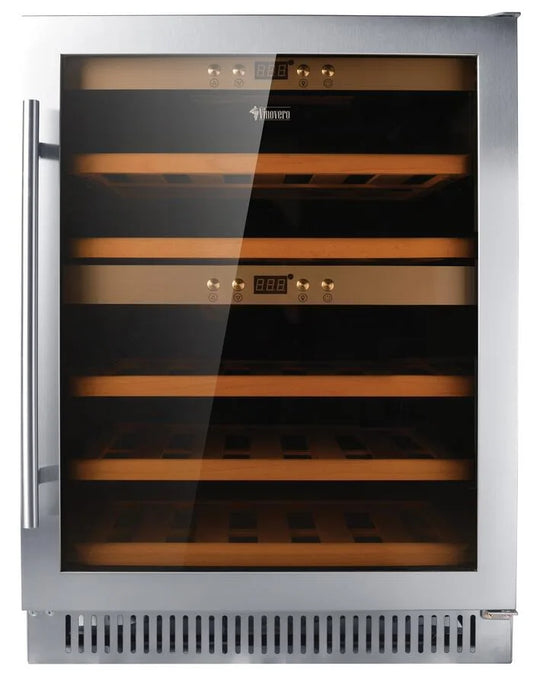 Omcan WC-CN-0040-D Vinovero 24 inch dual zone wine cooler stainless steel door