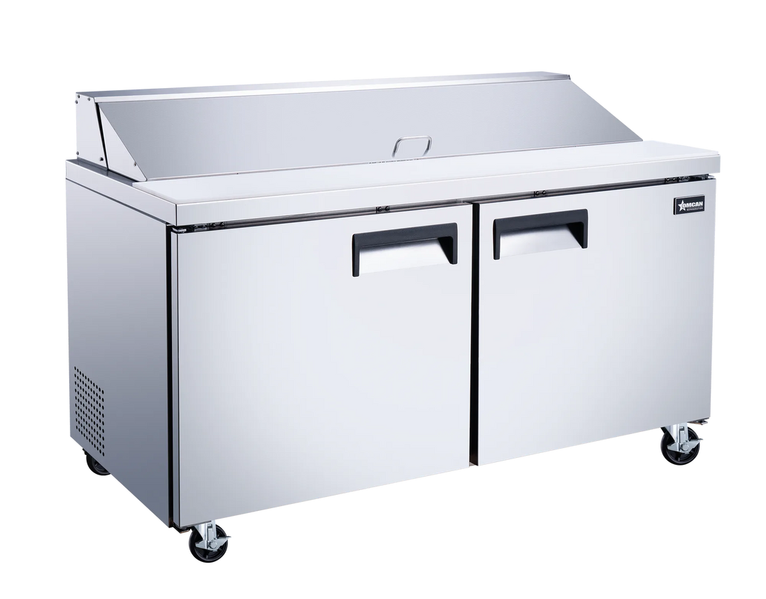 Omcan PT-CN-1524-HC 60 inch two door refrigerated sandwich prep table