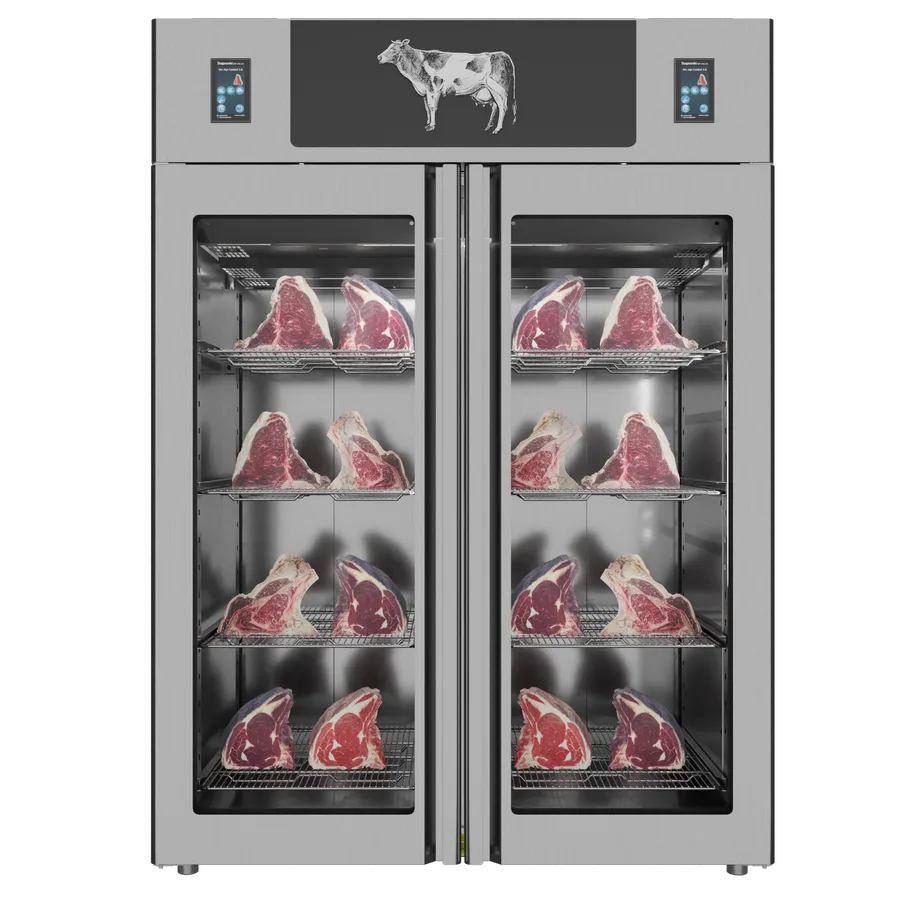 Omcan PI3AIONTWSTI Stagionello Dry Age 3.0 twin 1400 L dry aging cabinet standard glass doors