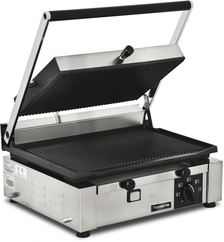 Omcan PG-IT-0610-R Trento 10 x 14 inch single panini grill with grooved plates