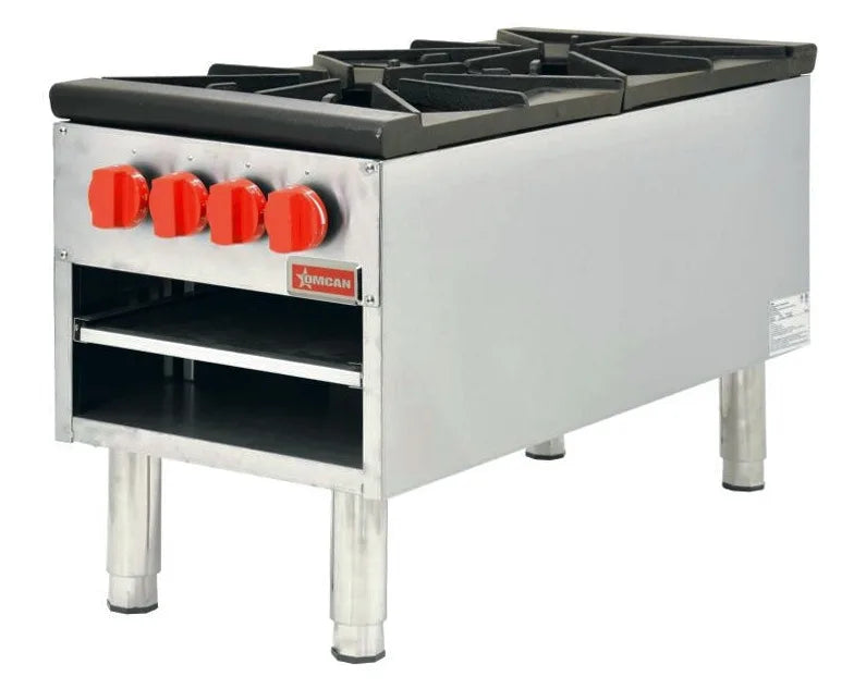 Omcan CE-CN-1060-S dual burner natural gas stock pot range
