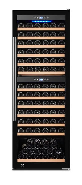 Omcan WC-CN-0126-DB Vinovero 24 inch dual zone wine cooler 126 bottle black full glass door