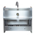 Omcan 46512 fabricated stainless steel hand sink with knee valve and side splashes