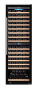 Omcan WC-CN-0181-DB Vinovero 24 inch dual zone wine cooler 180 bottle black full glass door