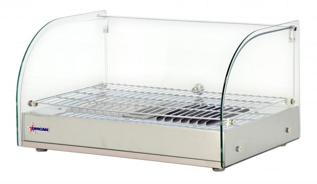 Omcan DW-CN-0025-L 22 inch countertop display warmer with curved glass