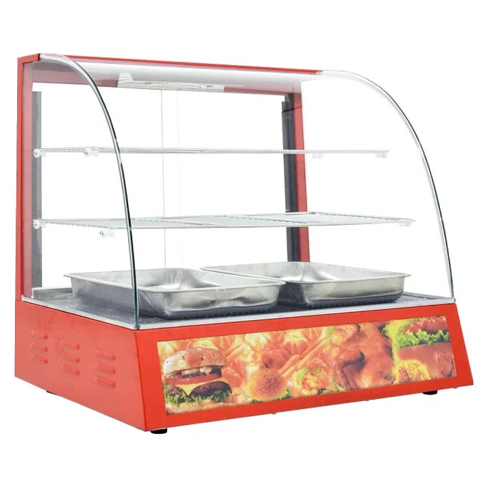 Omcan DW-CN-0660 26 inch curved glass countertop display warmer