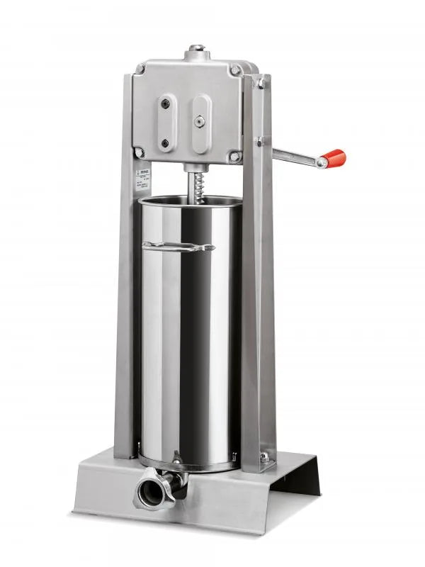 Omcan 13727 Trento Tre-Spade 30 lb vertical manual sausage stuffer in stainless steel