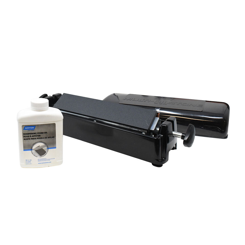 Omcan IM313 Norton multi-oil sharpening stone system with lid