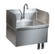 Omcan 46512 fabricated stainless steel hand sink with knee valve and side splashes